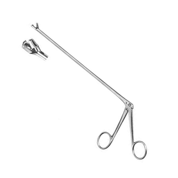 Wittner Biopsy Forceps, Lower Jaw W/ Fine Serrations, 4.0 Mm X 8.0 Mm Bite, 9" (22.9 Cm), Jaws Curved Left